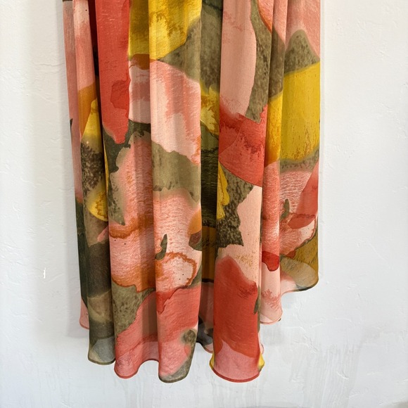 Anthropologie Hutch Floral Geo Wrap Maxi Dress Women Size XS High Low - Picture 12 of 12